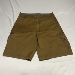 Rei Cargo Shorts Mens 34 Brown Performance Hiking Outdoor Cotton 10" Inseam